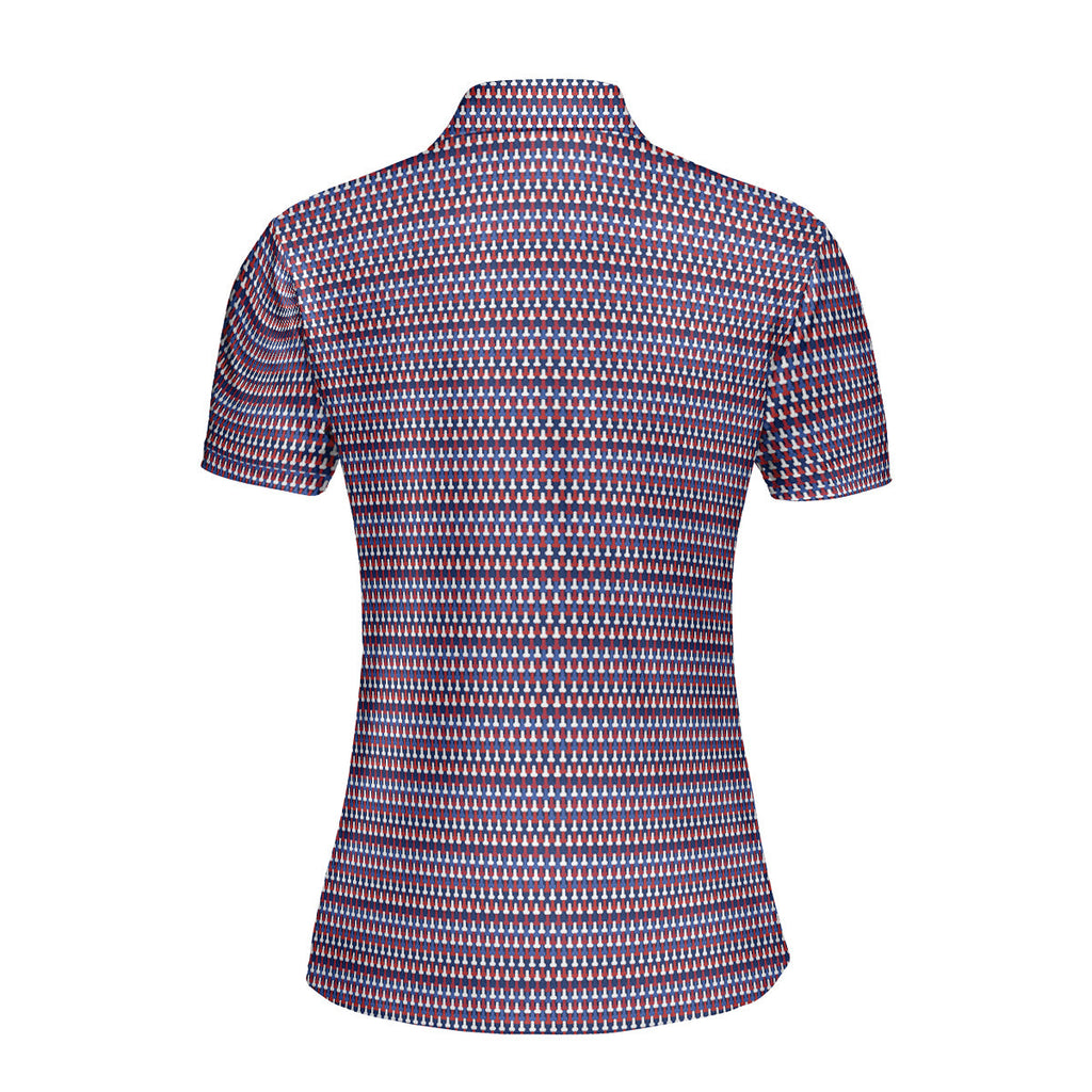 Frank and Beans Funny American-Polo Shirt For Women-Gerbera Prints