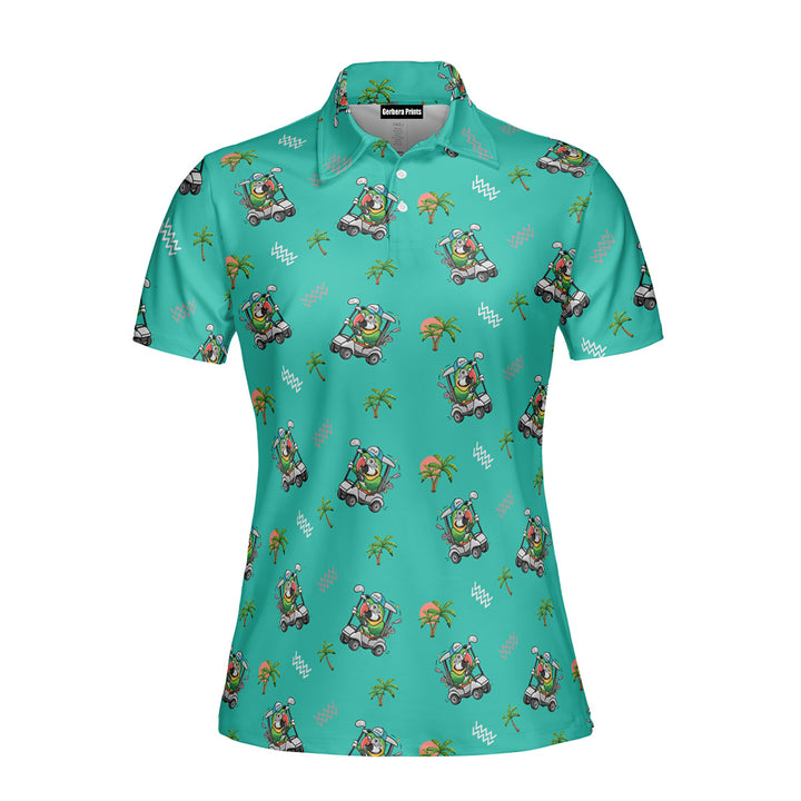 Parrot Drives Golf Cart Polo Shirt For Women 