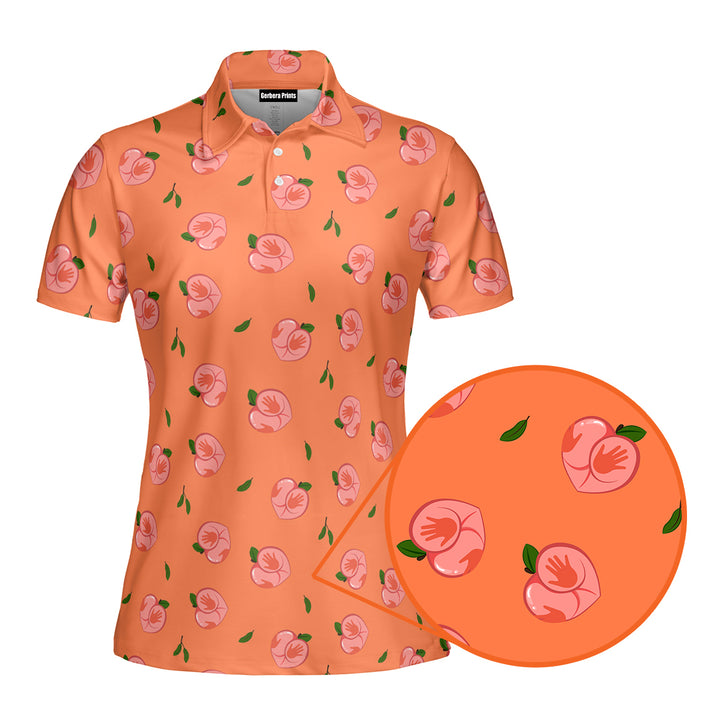 Nice Peaches Funny Polo Shirt For Women