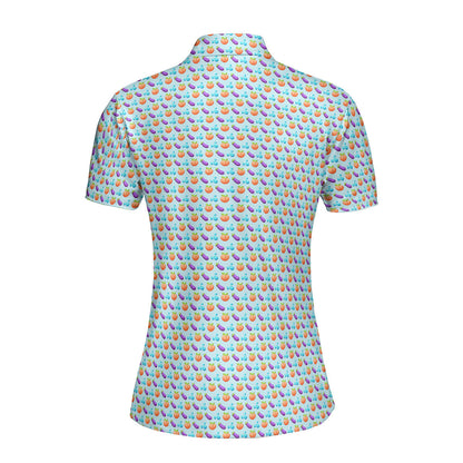 A Taste of Eggplant & Peach Funny Polo Shirt For Women 