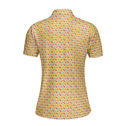 A Taste of Eggplant & Peach Funny Polo Shirt For Women 