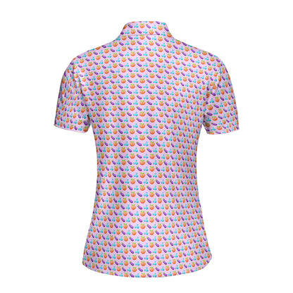 A Taste of Eggplant & Peach Funny Polo Shirt For Women 