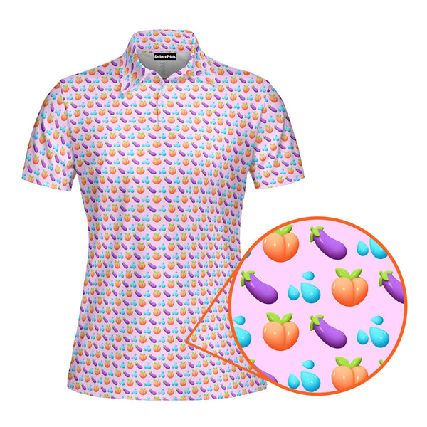 A Taste of Eggplant & Peach Funny Polo Shirt For Women 