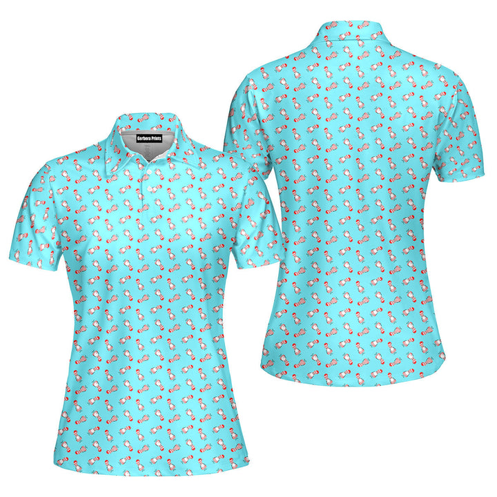 Funny Christmas Penises Pattern Funny Polo Shirt For Women 