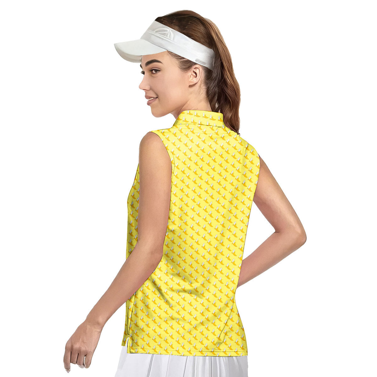 Banana Peel-Women Sleeveless Polo Shirt-Gerbera Prints