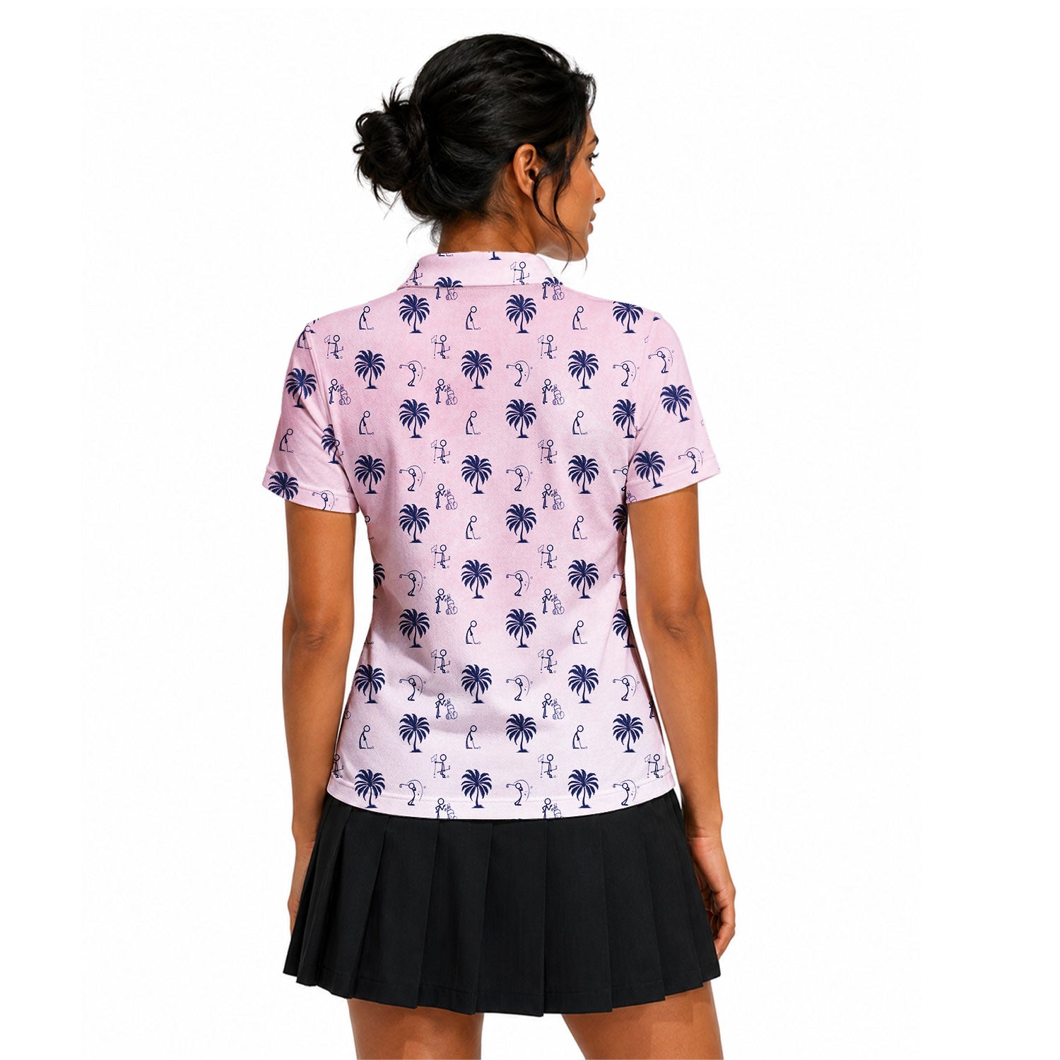 Funny Golf Stick Figures Pink Palm Tree