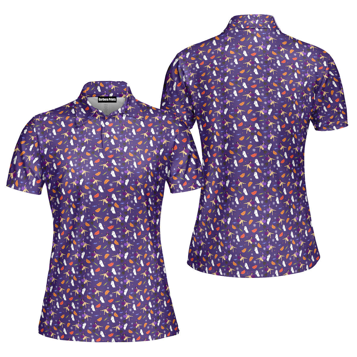 Seductive Witch-Polo Shirt For Women-Gerbera Prints