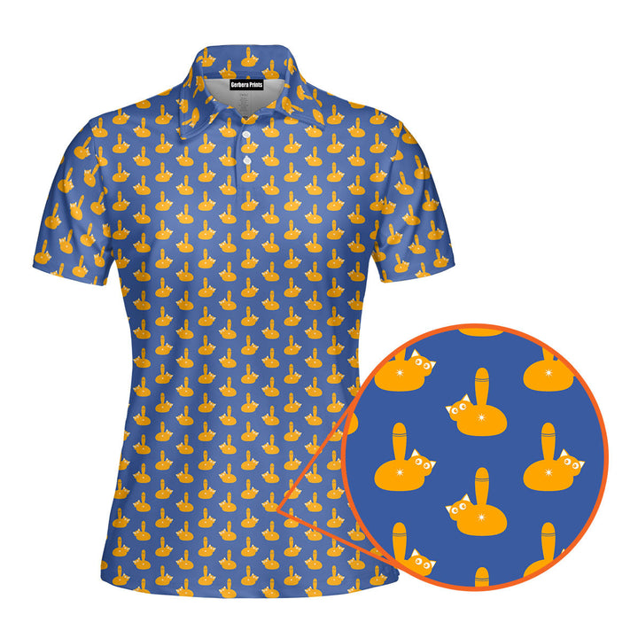 Puss Birdie Tail Funny Polo Shirt For Women 