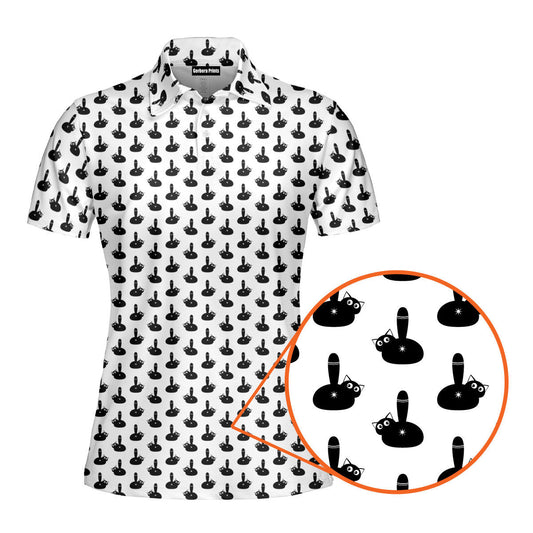 Puss Birdie Tail Funny Polo Shirt For Women 