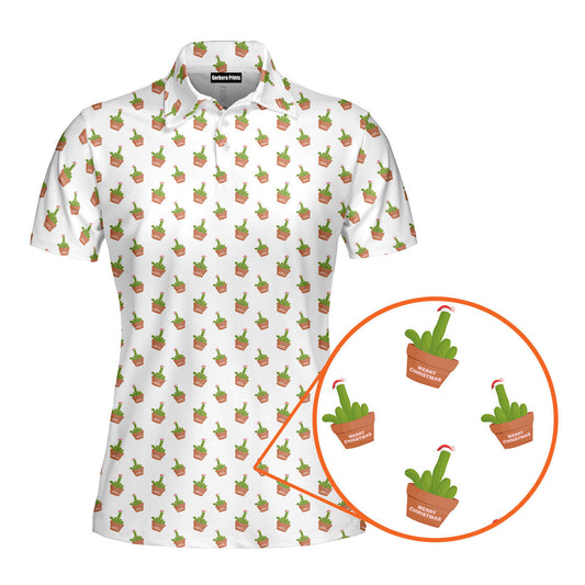 Cactus Merry Christmas Funny Polo Shirt For Women 