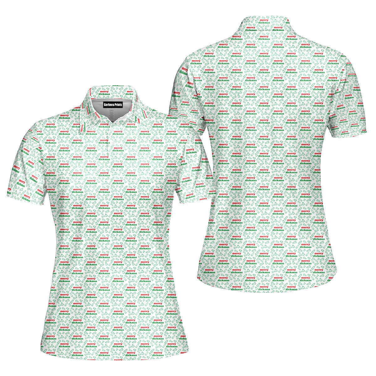 Merry Dickmas-Polo Shirt For Women-Gerbera Prints