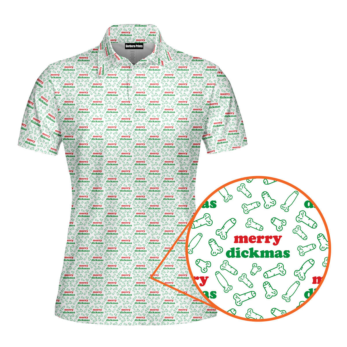Merry Dickmas-Polo Shirt For Women-Gerbera Prints