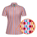 Colorful Blissful Stopper-Polo Shirt For Women-Gerbera Prints