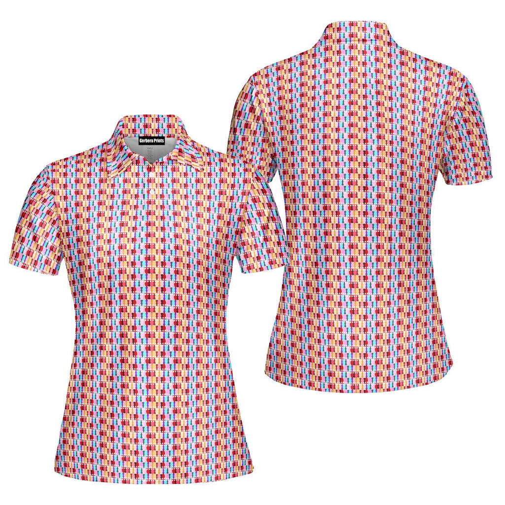 Colorful Blissful Stopper-Polo Shirt For Women-Gerbera Prints