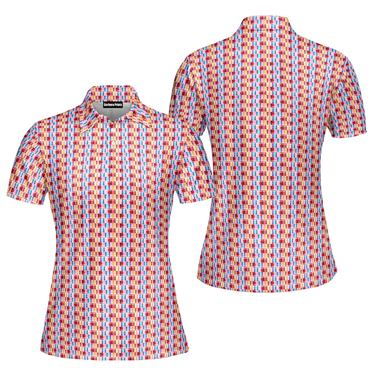 Colorful Blissful Stopper-Polo Shirt For Women-Gerbera Prints