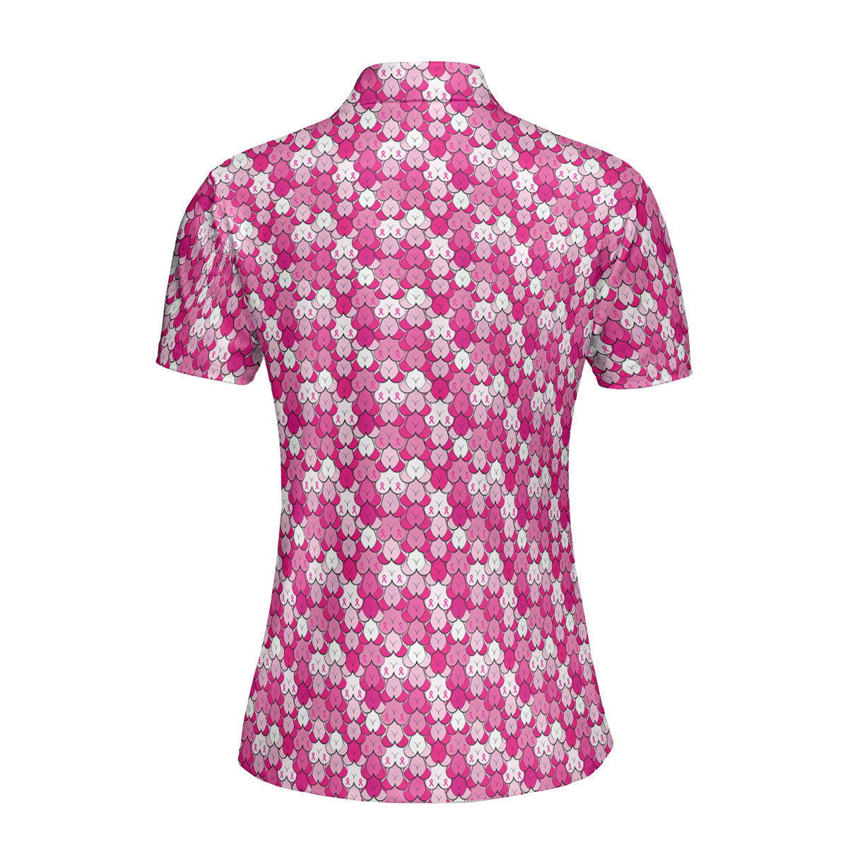 Pink Ribbon-Polo Shirt For Women-Gerbera Prints
