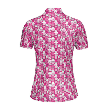 Pink Ribbon Funny Polo Shirt For Women