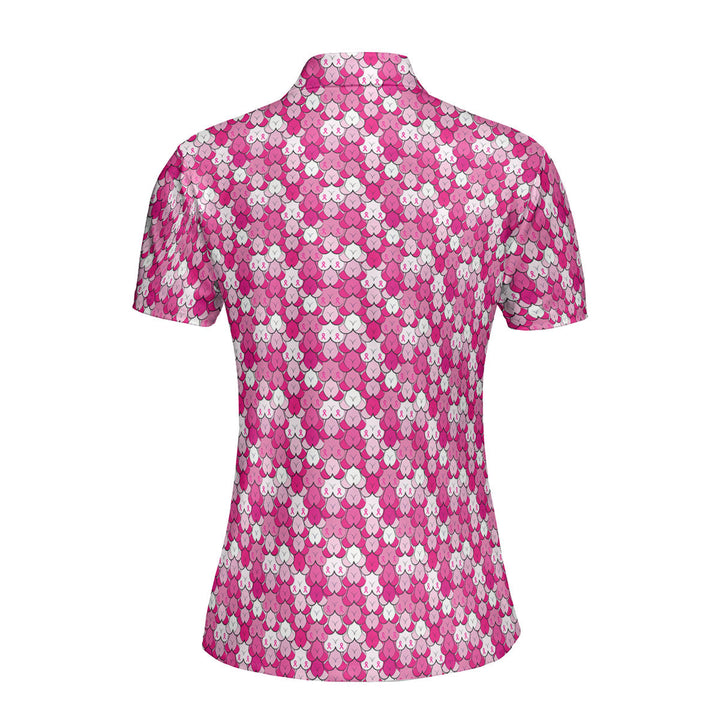 Pink Ribbon Funny Polo Shirt For Women