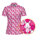 Pink Ribbon-Polo Shirt For Women-Gerbera Prints