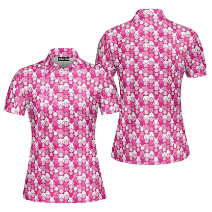 Pink Ribbon Funny Polo Shirt For Women