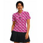 Pink Ribbon Polo Shirt For Women