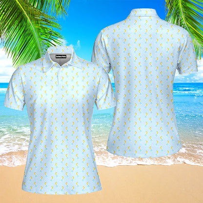 Banana Deep in Jar Funny Polo Shirt For Women