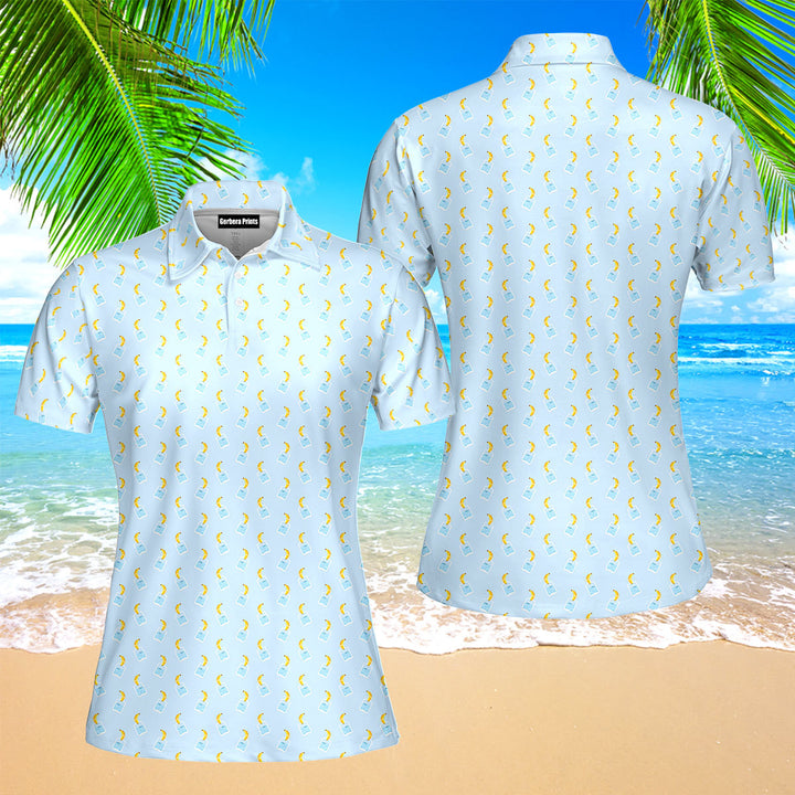 Banana Deep in Jar Funny Polo Shirt For Women
