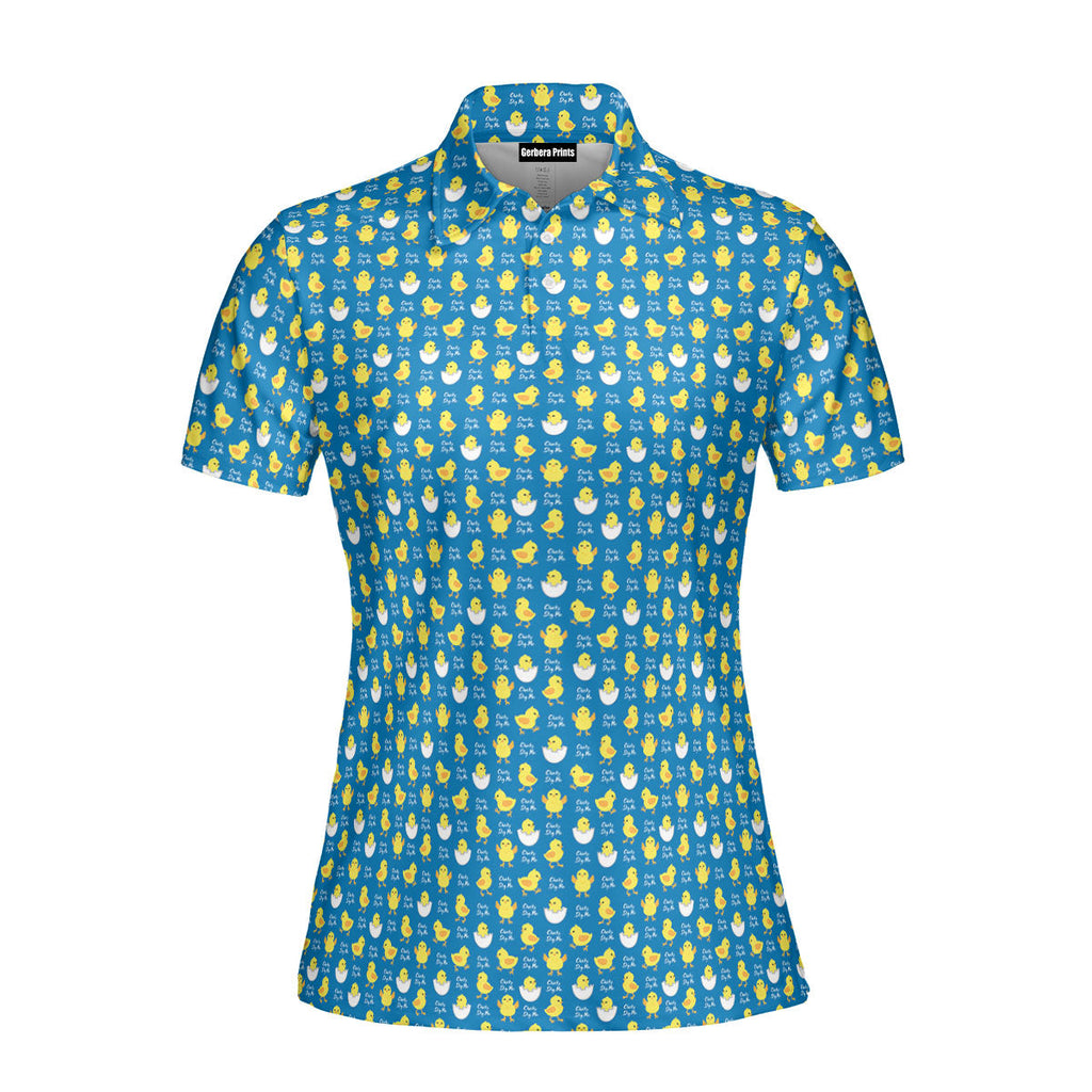 Chicks Dig Me Easter Eggs-Polo Shirt For Women-Gerbera Prints