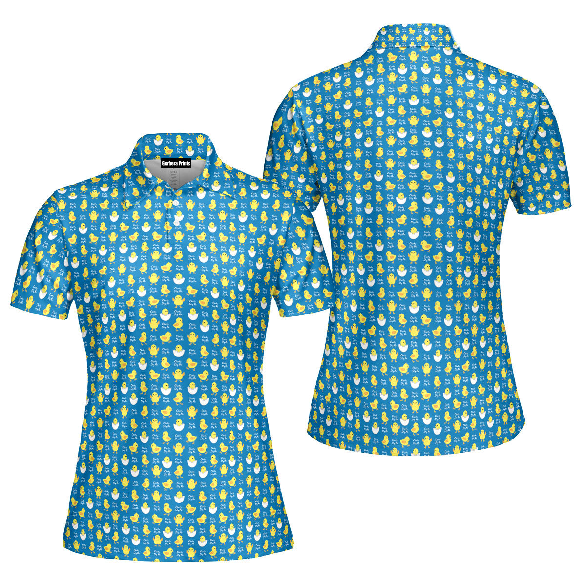 Chicks Dig Me Easter Eggs-Polo Shirt For Women-Gerbera Prints