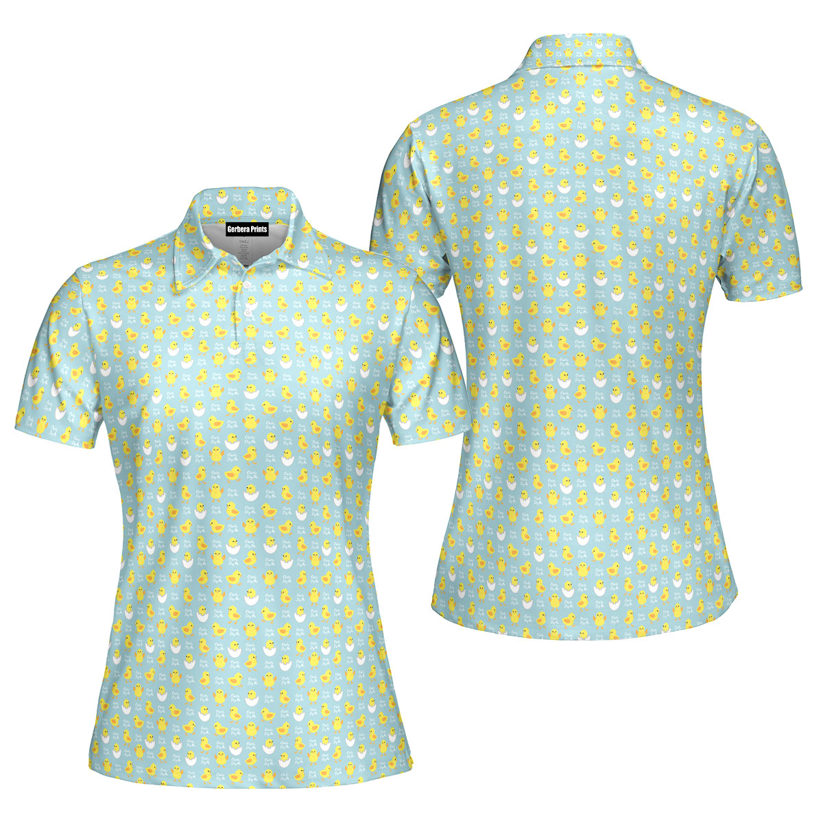 Chicks Dig Me Easter Eggs-Polo Shirt For Women-Gerbera Prints