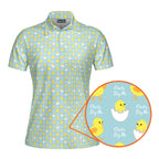 Chicks Dig Me Easter Eggs-Polo Shirt For Women-Gerbera Prints