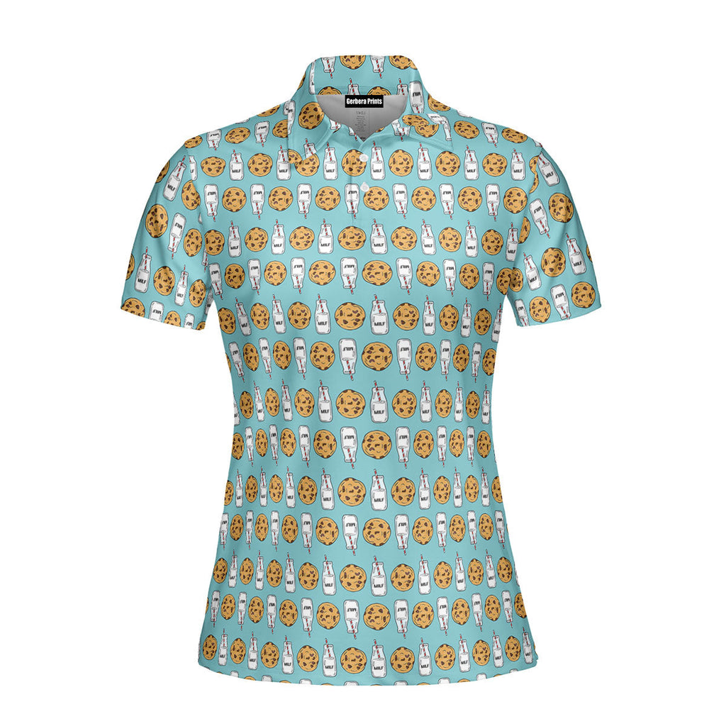 Milk 'N' Cookies-Polo Shirt For Women-Gerbera Prints