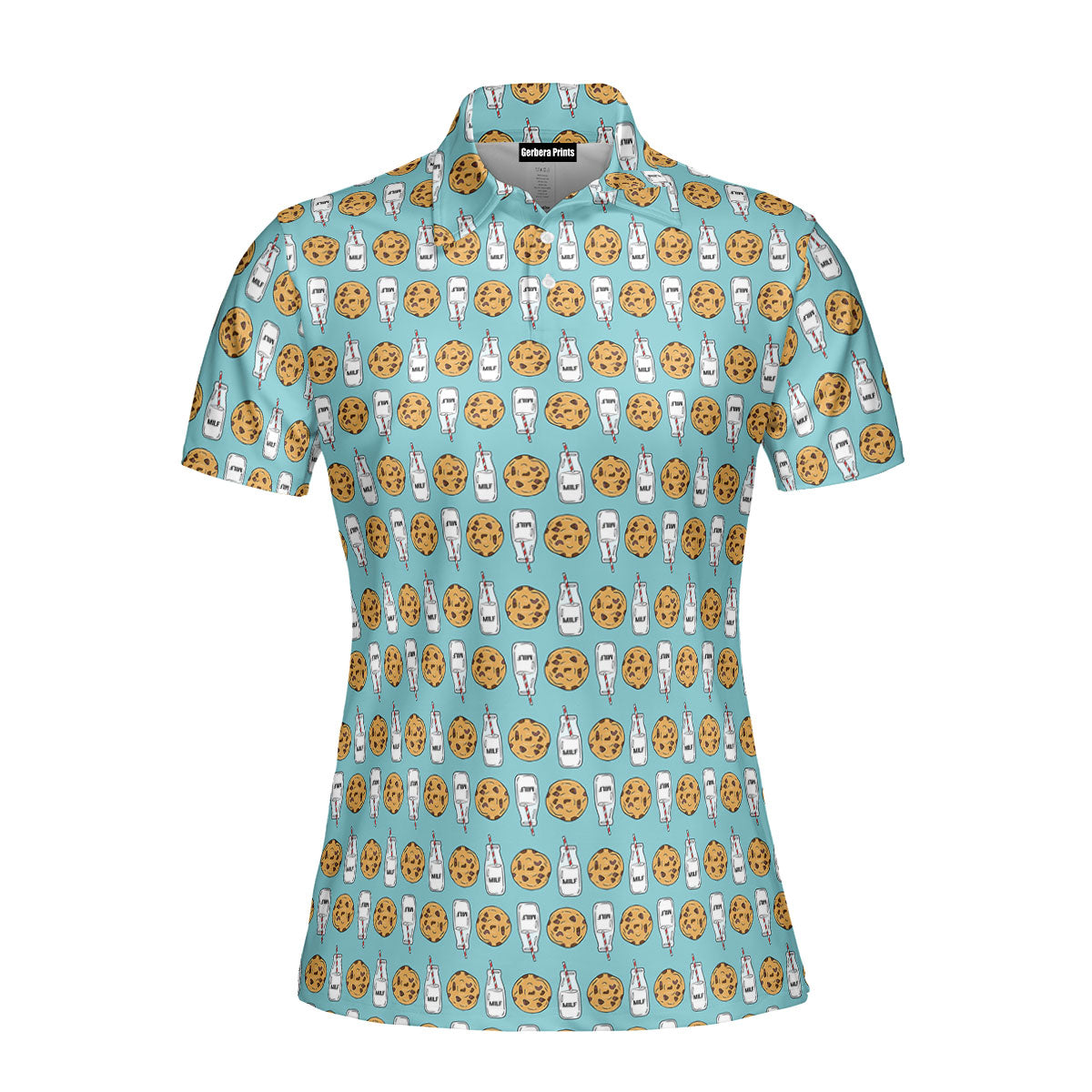 Milk 'N' Cookies-Polo Shirt For Women-Gerbera Prints