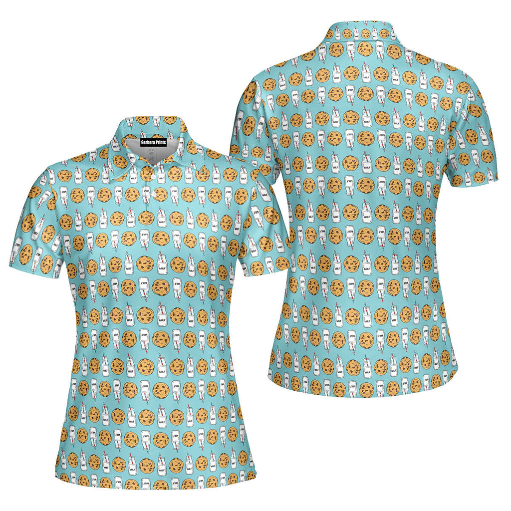 Milk 'N' Cookies-Polo Shirt For Women-Gerbera Prints