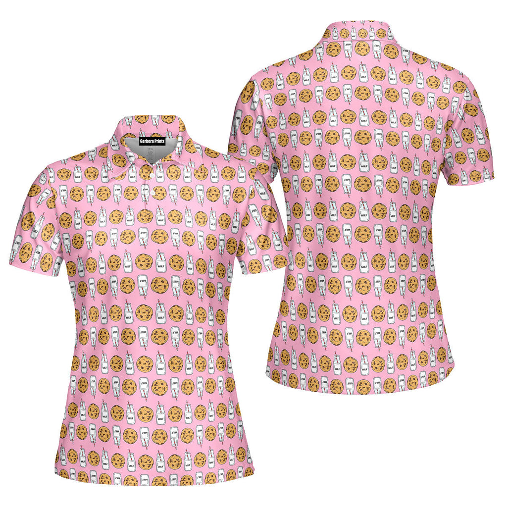 Milk 'N' Cookies-Polo Shirt For Women-Gerbera Prints