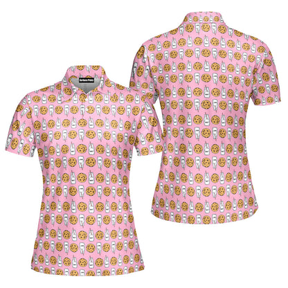 Milk 'N' Cookies Funny Polo Shirt For Women