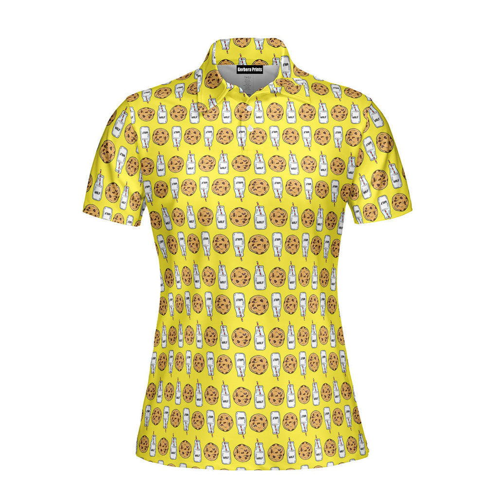 Milk 'N' Cookies-Polo Shirt For Women-Gerbera Prints