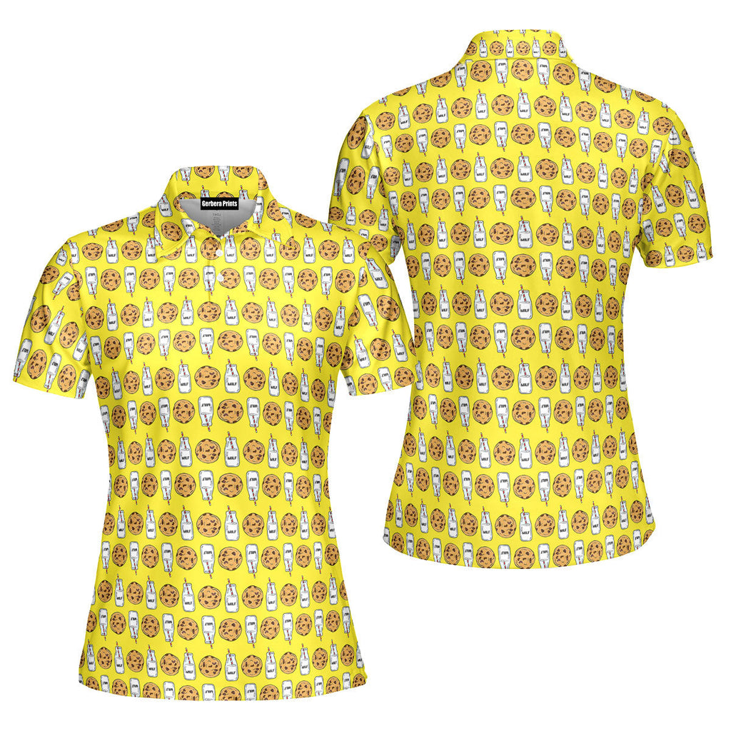 Milk 'N' Cookies-Polo Shirt For Women-Gerbera Prints