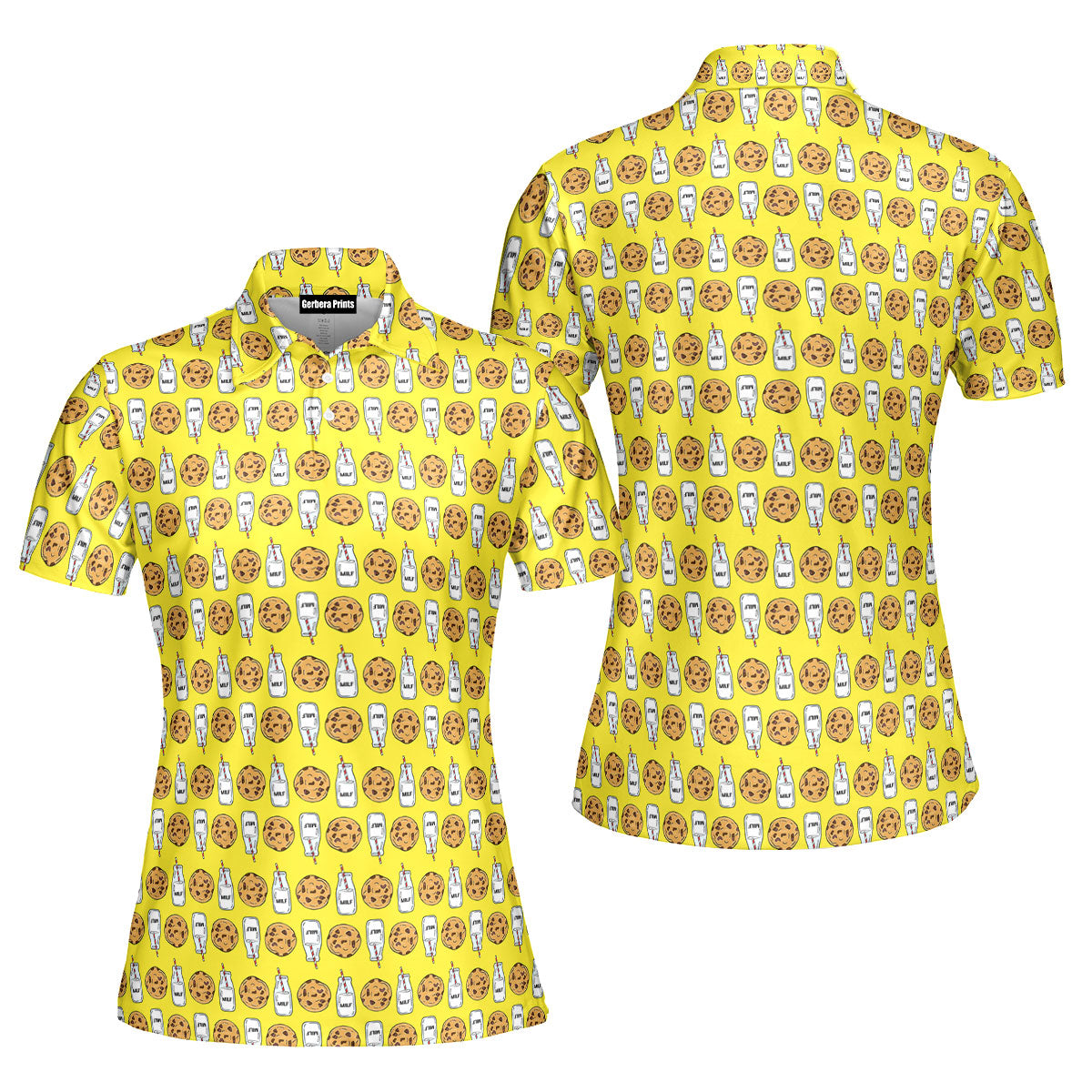 Milk 'N' Cookies-Polo Shirt For Women-Gerbera Prints