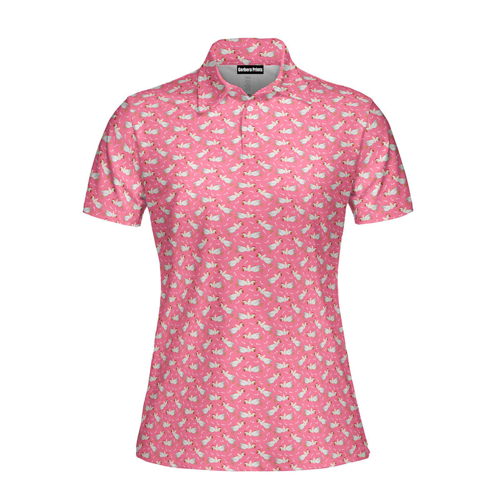 Choking The Chicken-Polo Shirt For Women-Gerbera Prints