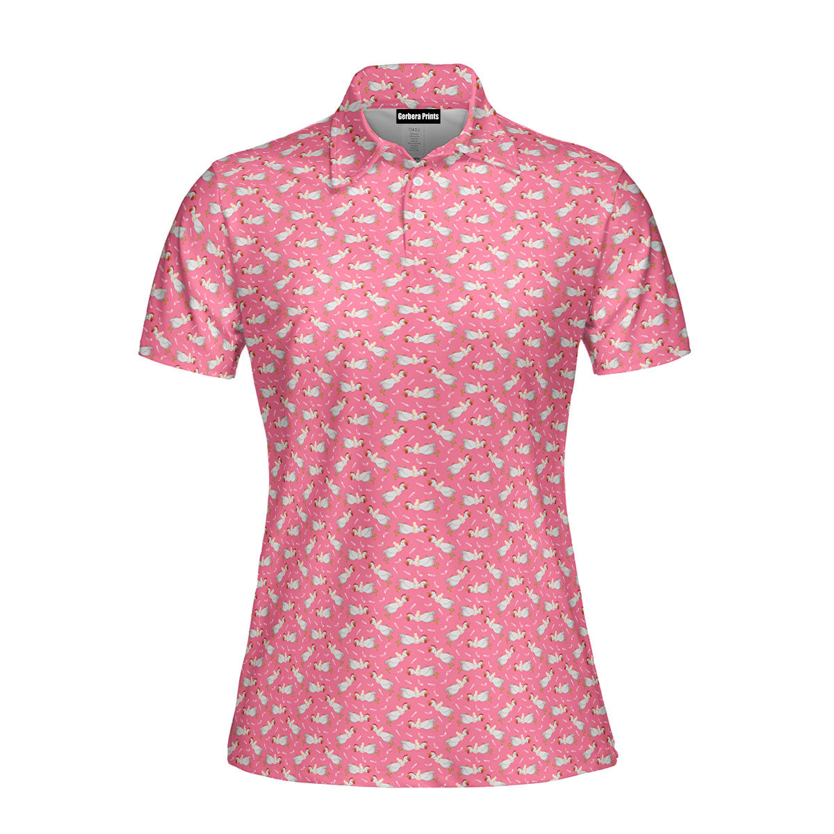 Choking The Chicken-Polo Shirt For Women-Gerbera Prints