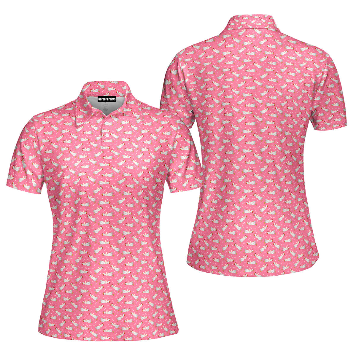 Choking The Chicken-Polo Shirt For Women-Gerbera Prints