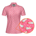 Choking The Chicken-Polo Shirt For Women-Gerbera Prints