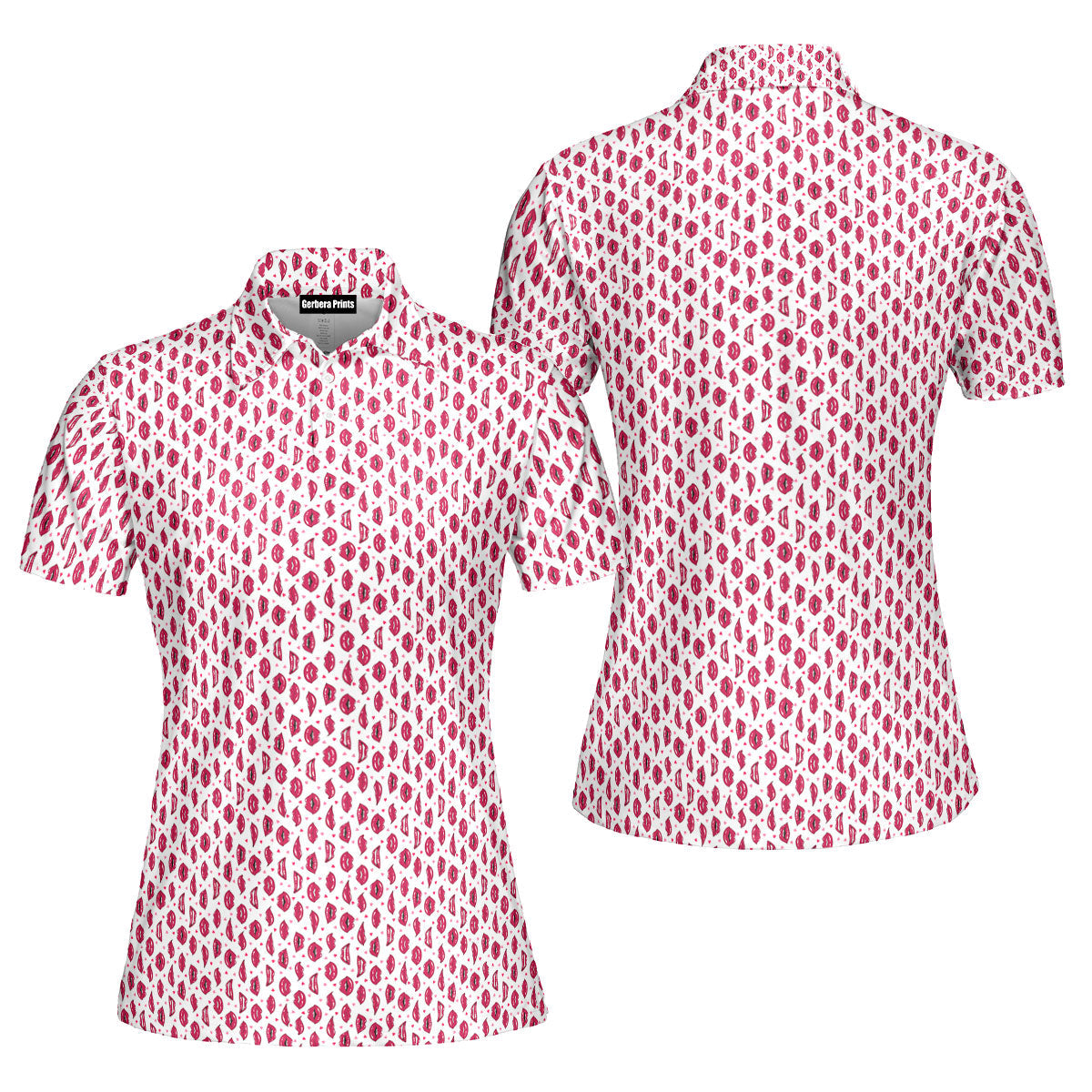 Vertical Smile-Polo Shirt For Women-Gerbera Prints