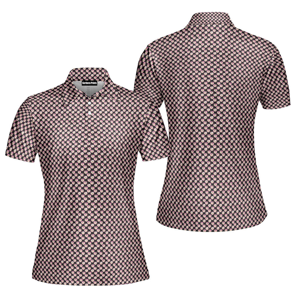 Whip Cream Dream-Polo Shirt For Women-Gerbera Prints