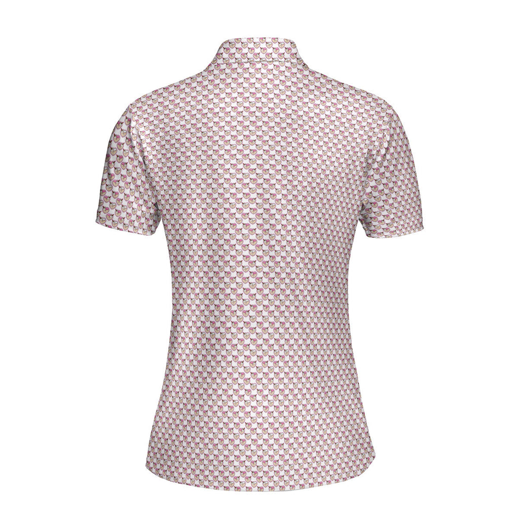 Whip Cream Dream-Polo Shirt For Women-Gerbera Prints