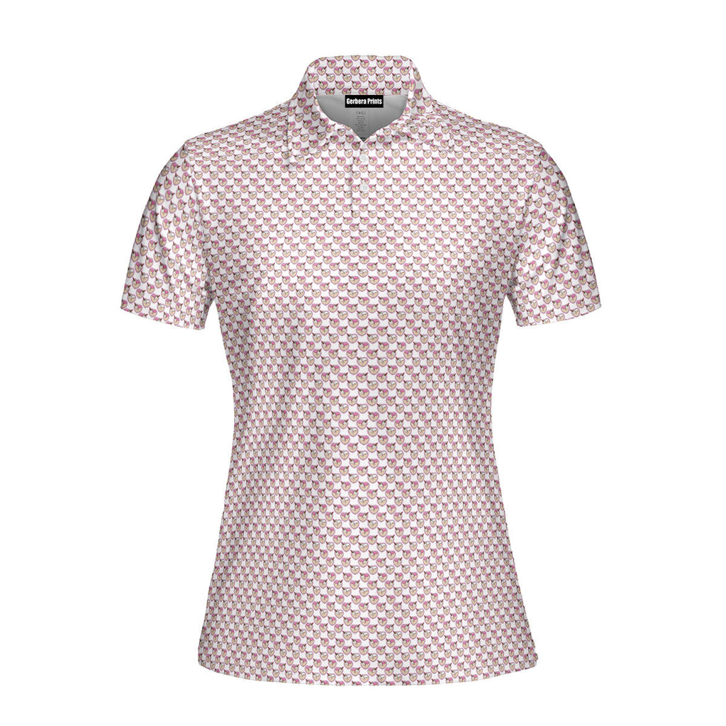 Whip Cream Dream-Polo Shirt For Women-Gerbera Prints