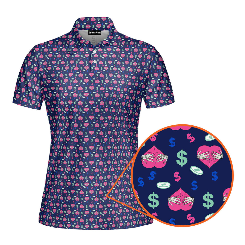 Booty Money-Polo Shirt For Women-Gerbera Prints