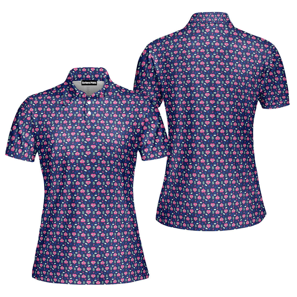 Booty Money-Polo Shirt For Women-Gerbera Prints