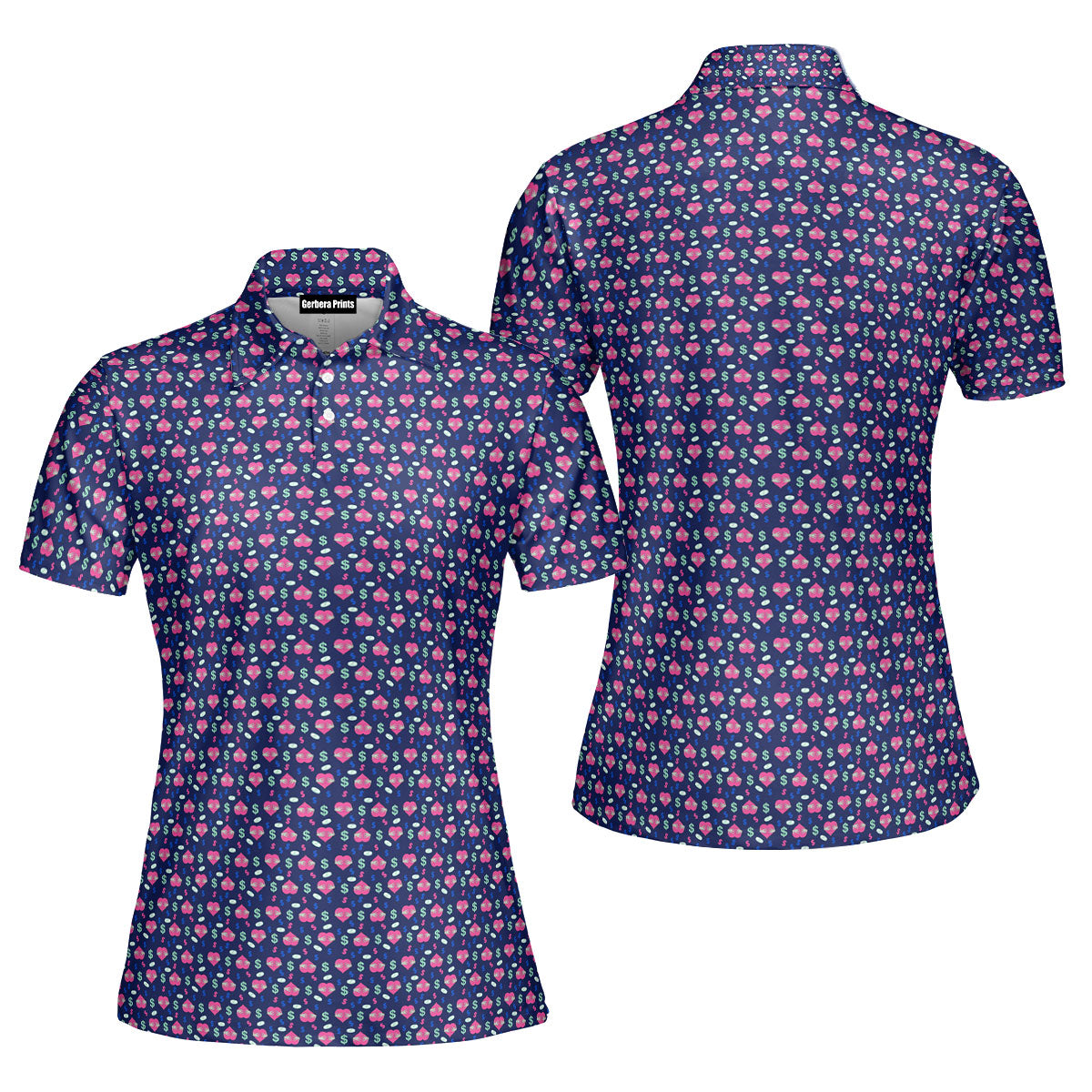 Booty Money-Polo Shirt For Women-Gerbera Prints